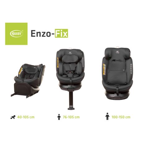 4Baby Enzo-Fix - fotelik samochodowy 40-150 cm | Graphite - 17